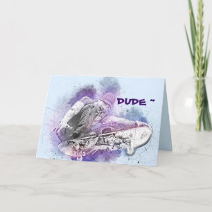 DE REMERCIEMENTS CARTE D'ANNIVERSAIRE SKATEBOARDER