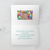 DE REMERCIEMENTS CARTE D'ANNIVERSAIRE WATERCOLOR (Intérieur)