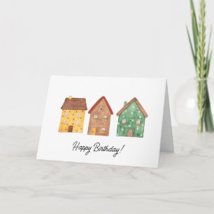 De Remerciements Carte d'anniversaire Watercolor House Real Estate 