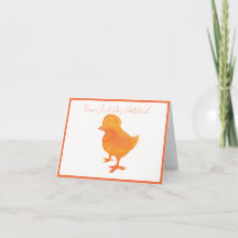 Carte d'annonce bébé poussin pliée