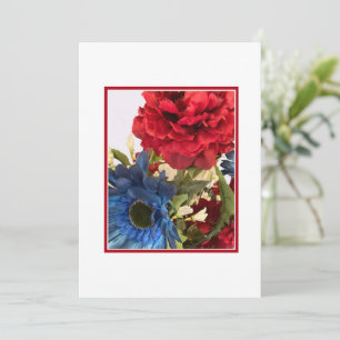 De Remerciements Carte d'annonce florale patriotique.