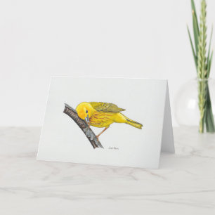 De Remerciements Carte d'art drôle Paruline Jaune