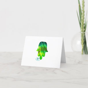 De Remerciements Carte d'art Green Hamsa
