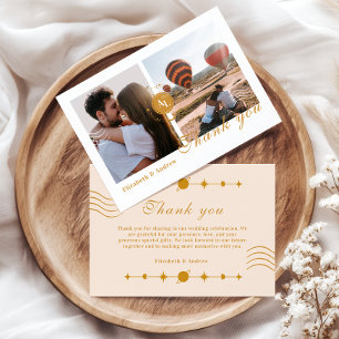 De Remerciements Carte d'embarquement photo Mariage Cosmique
