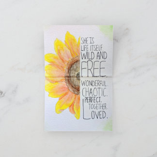 De Remerciements Carte d'encouragement du tournesol à l'aquarelle