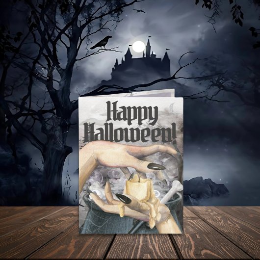 De Remerciements Carte d'Halloween Cauldron éffrayant