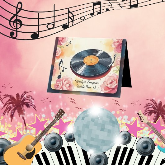 De Remerciements carte d'hôte mariage musicale florale