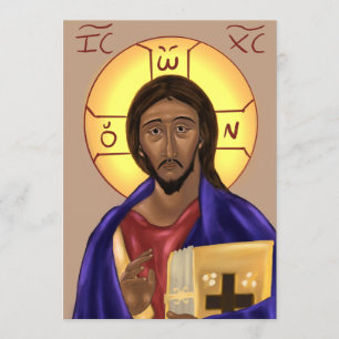 De Remerciements Carte d'icône en papier du Christ