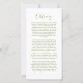 De Remerciements Carte d'insertion nécrologique (Devant)