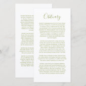 De Remerciements Carte d'insertion nécrologique (Devant / Derrière)