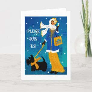 De Remerciements Carte d'invitation Art Nouveau Retro Hanoukka