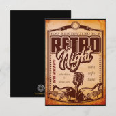 De Remerciements Carte d'invitation plate soirée rétro (Devant / Derrière)
