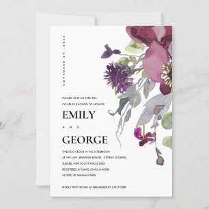 DE REMERCIEMENTS CARTE DOUCHE EN COUPLE FLORAL LILAC PEACH PURPLE