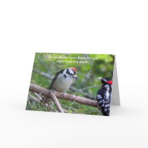 Carte Downy Woodpecker pour un parent ou un tuteur