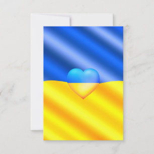 De Remerciements Carte Drapeau Ukraine Cœur Soutien Liberté