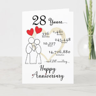 De Remerciements Carte du 28e anniversaire du Mariage avec ballons
