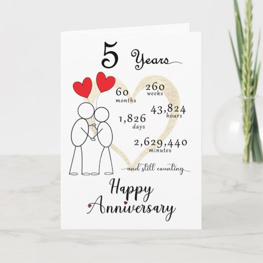 De Remerciements Carte du 5e anniversaire du Mariage (Devant)