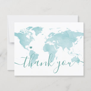 De Remerciements Carte du monde Aqua Beach Wedding Destination Phot