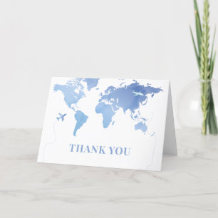 De Remerciements Carte du monde bleu Voyage Baby shower d'aventure