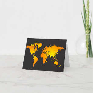 De Remerciements Carte du monde lumineuse en orange et jaune