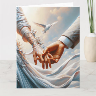 DE REMERCIEMENTS CARTE FÉLICITATIONS MARIAGE COLOMBES SE TENANT PAR