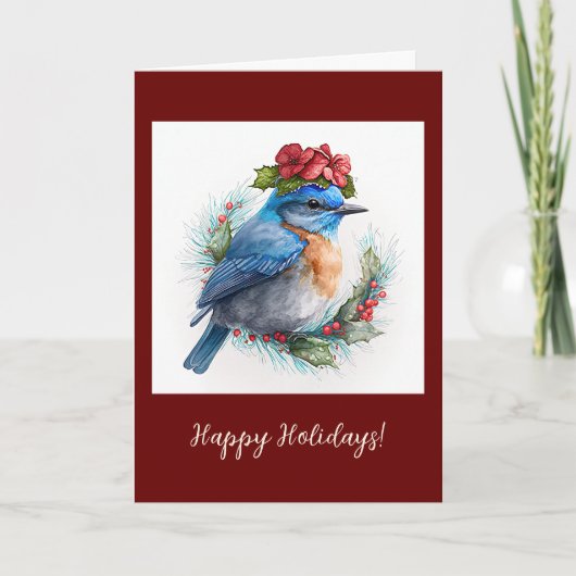 De Remerciements Carte Festive Bluebird pliée Fête / Noël (Devant)