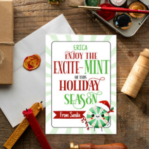 De Remerciements Carte Festive Excite-Mint avec nom personnalisé