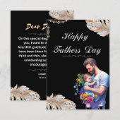 De Remerciements Carte Fête des pères noire (Devant / Derrière)