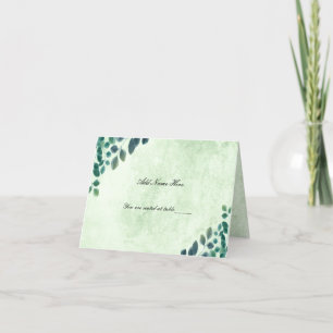 De Remerciements Carte Feuille Eucalyptus Watercolor Green