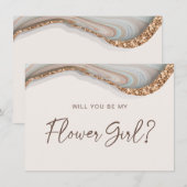 De Remerciements Carte fille Agate Stone Marbre (Devant / Derrière)