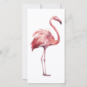 De Remerciements Carte flamant aquarelle