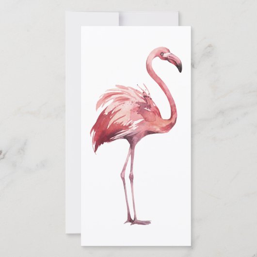 De Remerciements Carte Flamant rose aquarelle (Devant)
