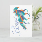 De Remerciements Carte Flat Turquoise Bienheureux Cheval par Sherry (Debout devant)