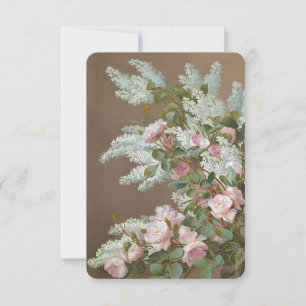 De Remerciements Carte Floral Lilac et Rose avec Enveloppe