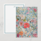 De Remerciements Carte Florale Abstraite (Devant / Derrière)