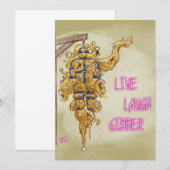 De Remerciements Carte Gibber Live Laugh (Devant / Derrière)