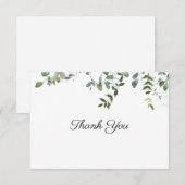 De Remerciements Carte Greenery Thank You Note (Devant / Derrière)