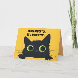 DE REMERCIEMENTS CARTE HALLOWEEN GRAND-DAUGHTER CHAT SCAREDY