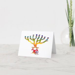 De Remerciements Carte Hanoukka Enchanted Menorah Tree