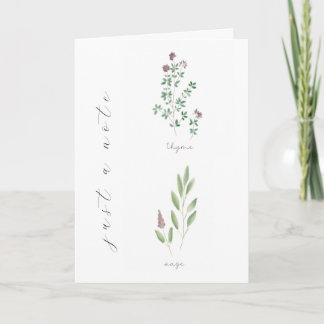 De Remerciements Carte | Herbes | 4x6 | Vierge | Thym | Sauge