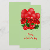 De Remerciements Carte Heureuse Sainte-Valentin (Devant / Derrière)