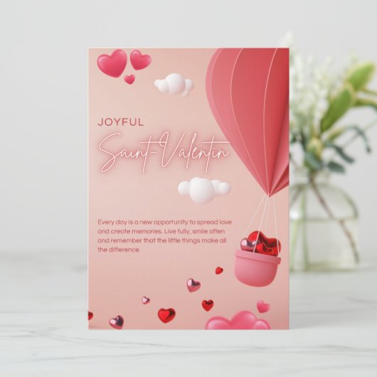 De Remerciements Carte Heureuse Sainte-Valentin imprimable - Diffus (Debout devant)