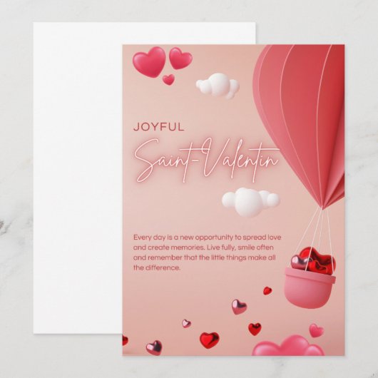 De Remerciements Carte Heureuse Sainte-Valentin imprimable - Diffus (Devant / Derrière)