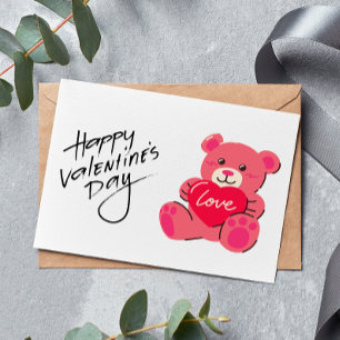 De Remerciements Carte Heureuse Sainte-Valentin Teddy Bear