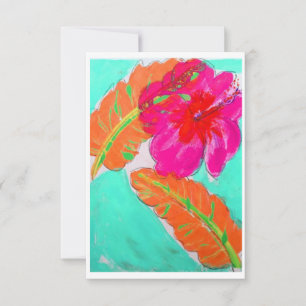 De Remerciements Carte Hibiscus Tropical Note
