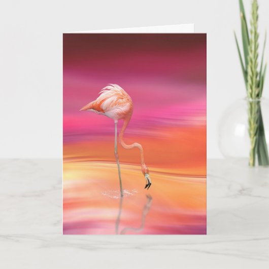 DE REMERCIEMENTS CARTE INTÉRIEURE ROSE FLAMANT ROSE ART BLANC (Devant)