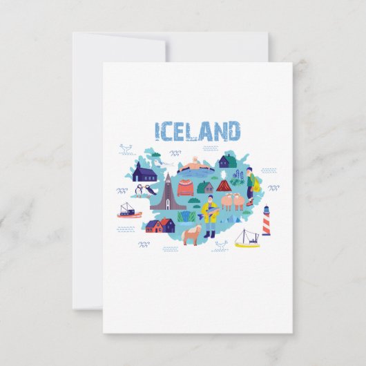 De Remerciements Carte Islande (Devant)