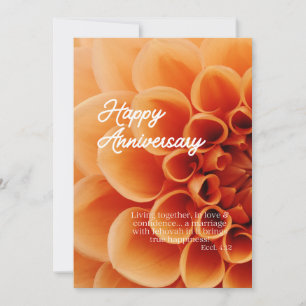 De Remerciements Carte JW Happy Anniversaire - Orange Dahlia Flower