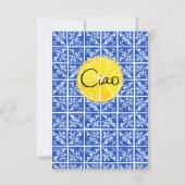 De Remerciements Carte "Lemon & Tile Hello" en italien : "Ciao" (Devant)