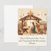 De Remerciements Carte Luke 2 Manger Scene Flat Card (Écrivez votre (Devant / Derrière)